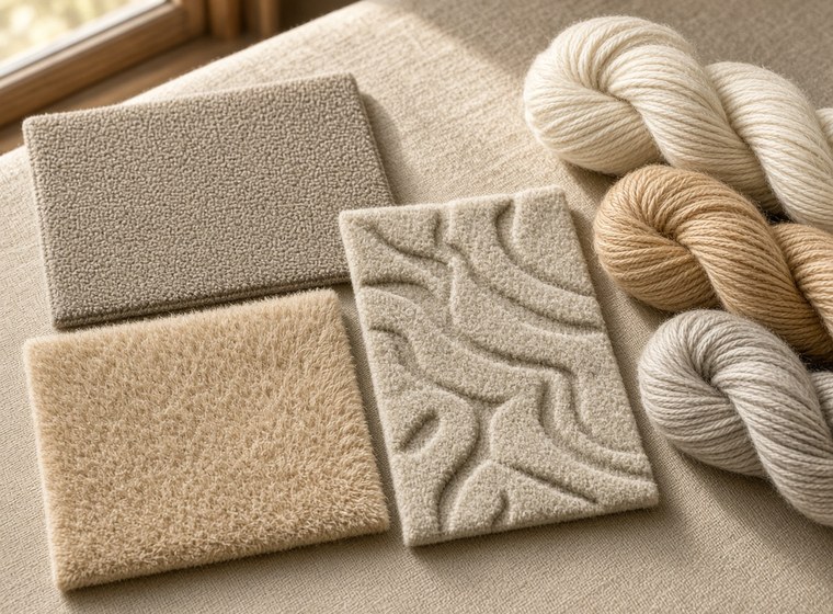 Hotels & Casinos Wool carpet swatches in different pile for hospitality zones