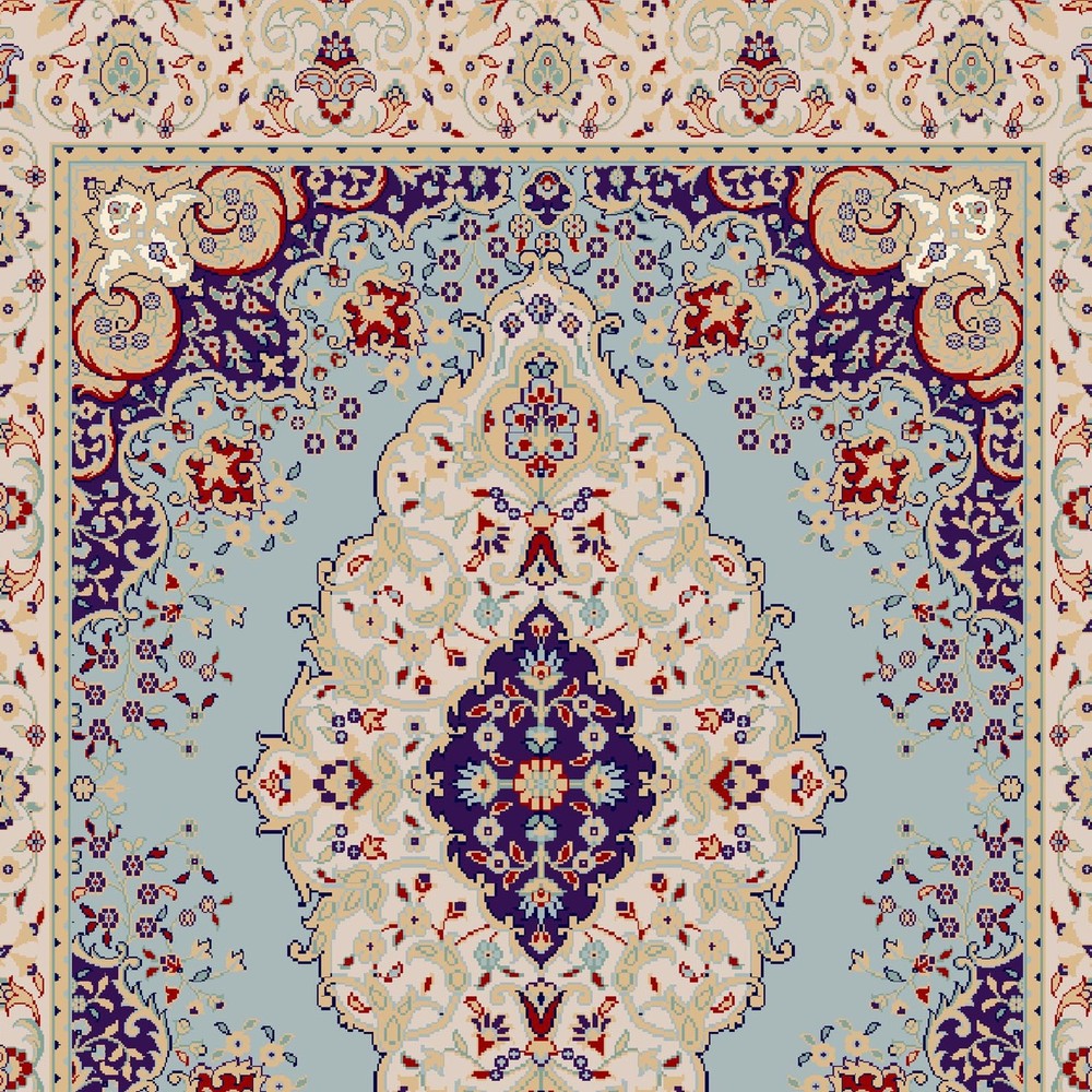 gls-c05-border-1000 Lavender Blue Medallion Rug rug pattern detail