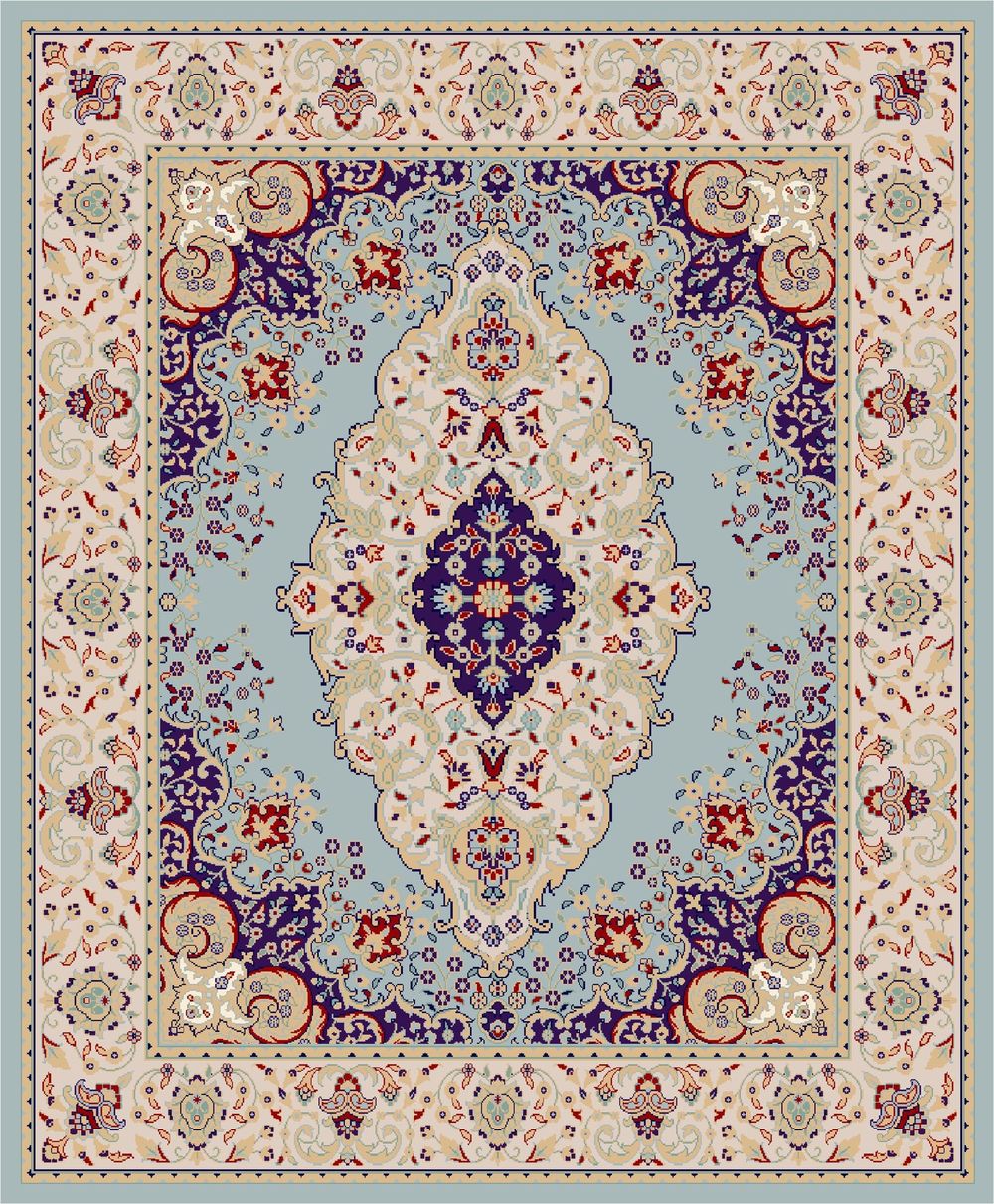 Lavender Blue Floral Medallion Area Rug for Lounge Rooms Lavender Blue Medallion Rug full rug pattern