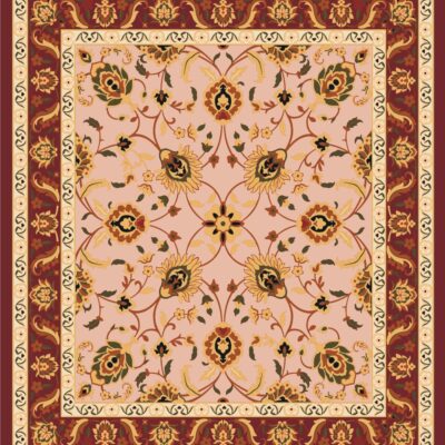 Rose Peach Floral Medallion Rug rug