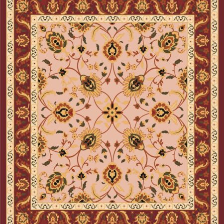 Rose Peach Floral Medallion Rug rug