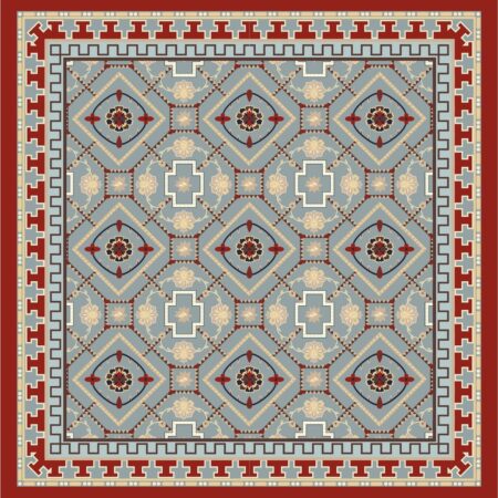 Red Gray Diamond Geometric Rug rug