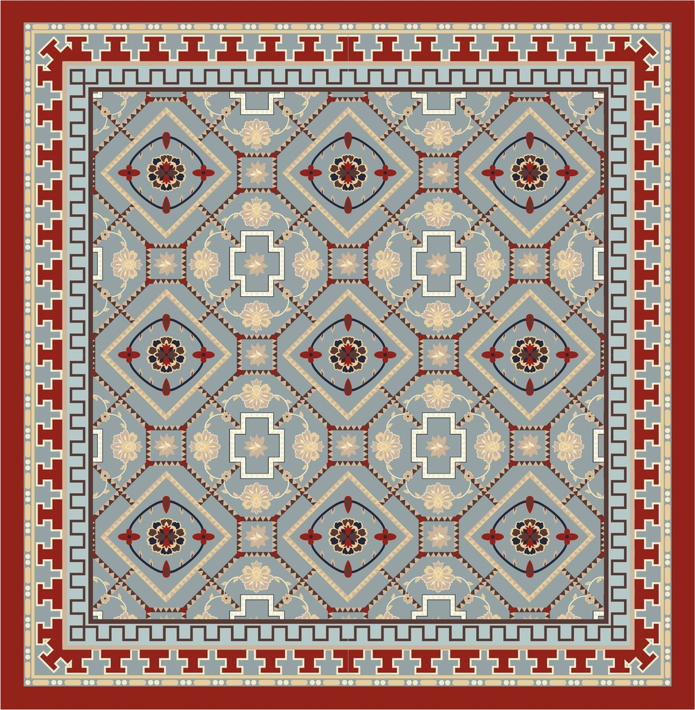 Red Gray Diamond Geometric Persian Area Rug for Modern Rooms Red Gray Diamond Geometric Rug full rug pattern