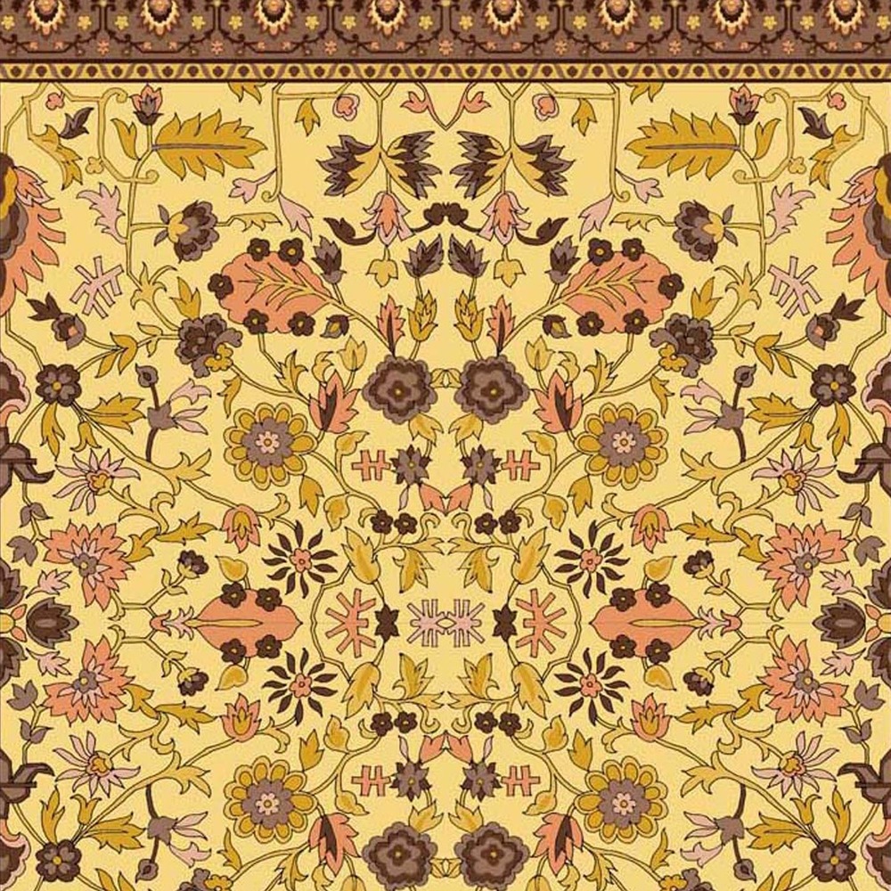 gls-c08-border-1000 Gold Olive Floral Persian Rug rug pattern detail