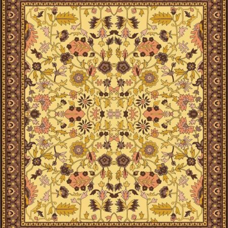 Gold Olive Floral Persian Rug rug
