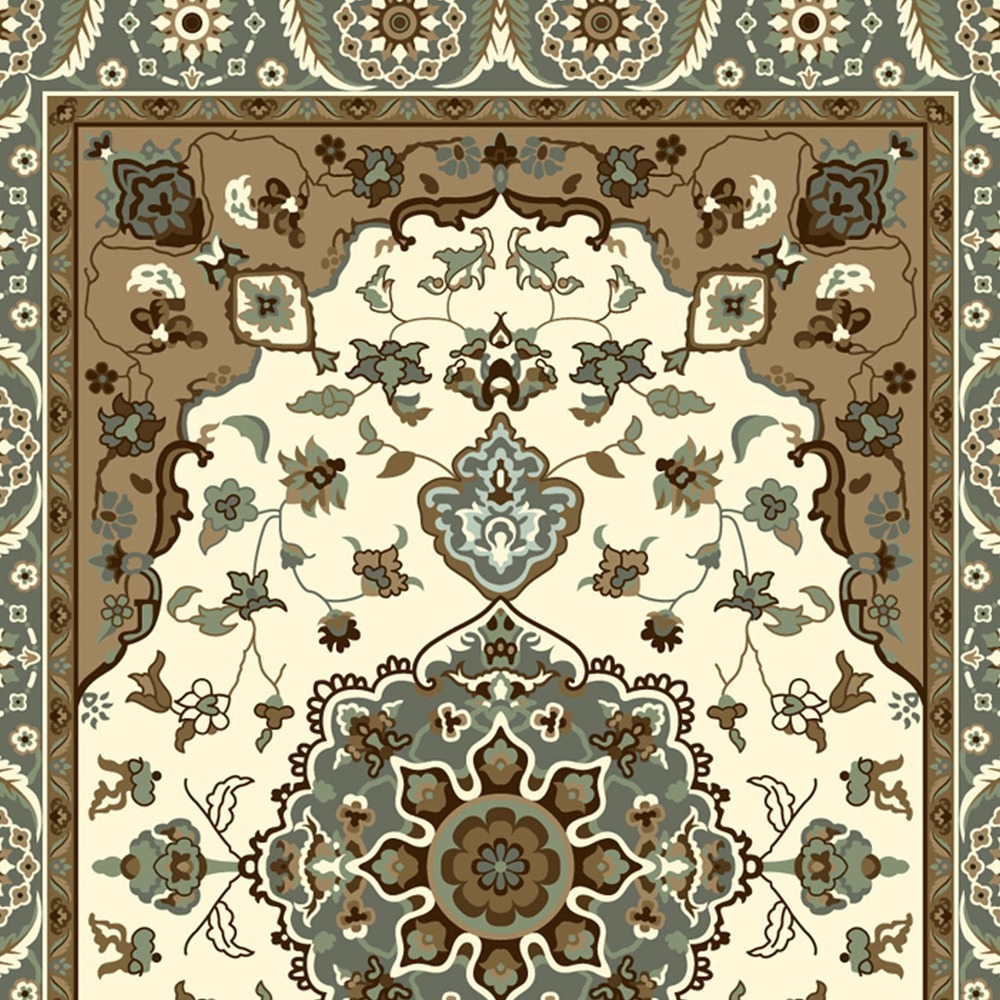 gls-c10-border-1000 Ivory Gray Medallion Persian Rug rug pattern detail
