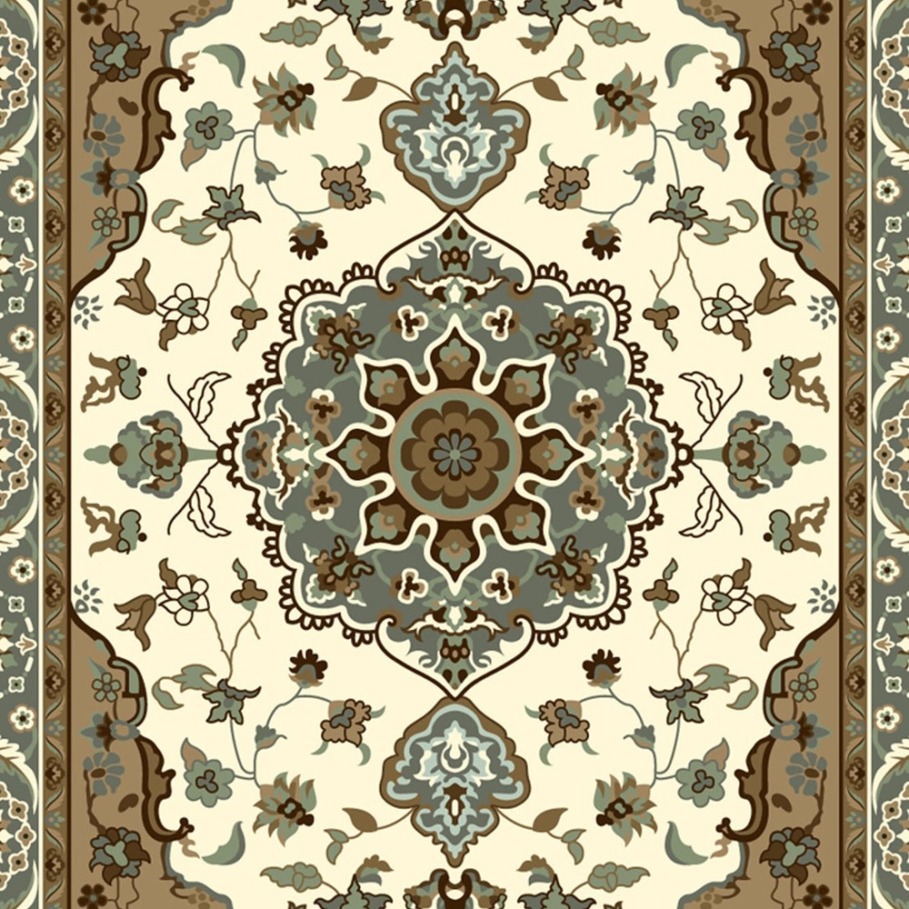 gls-c10-center-1000 Ivory Gray Medallion Persian Rug rug pattern detail