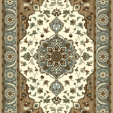 Ivory Gray Medallion Persian Rug rug
