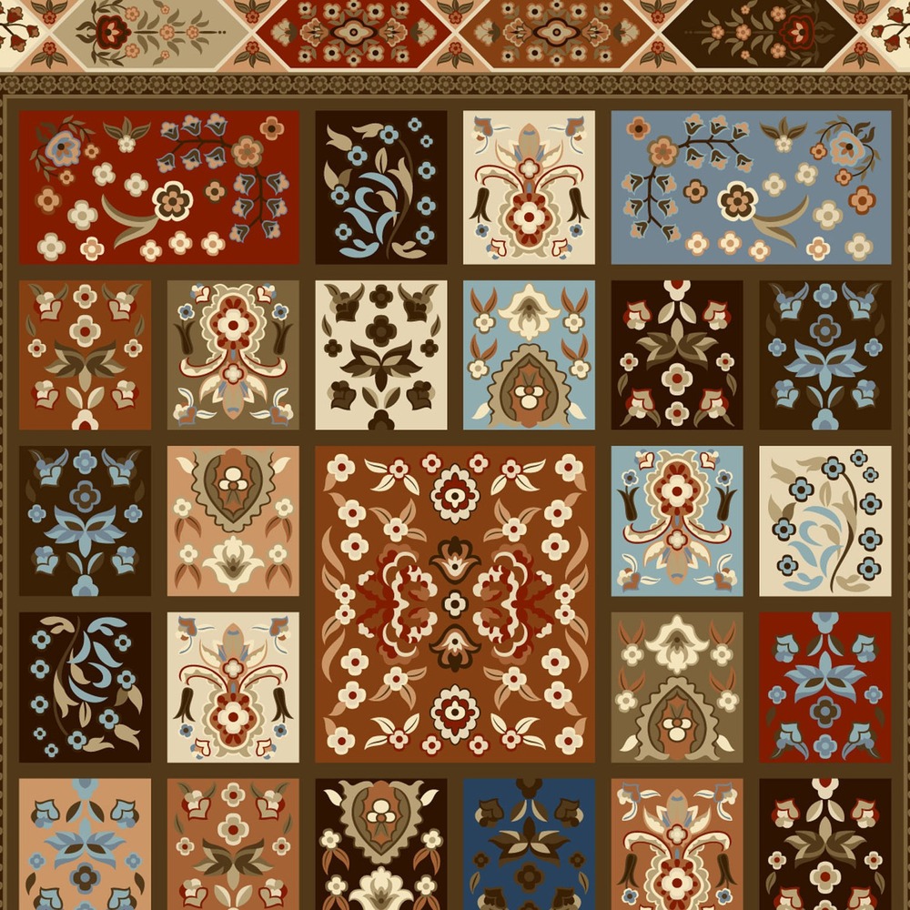 gls-c11-border-1000 Multicolor Persian Patchwork Rug rug pattern detail