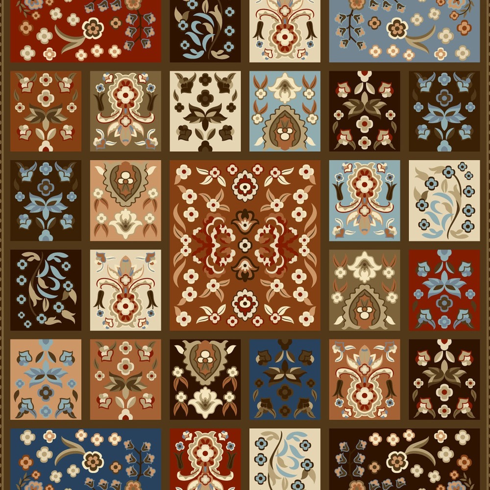 gls-c11-center-1000 Multicolor Persian Patchwork Rug rug pattern detail
