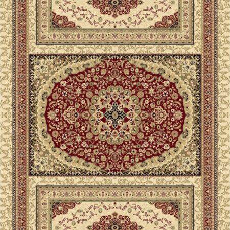 Beige Cream Stacked Medallion Rug rug