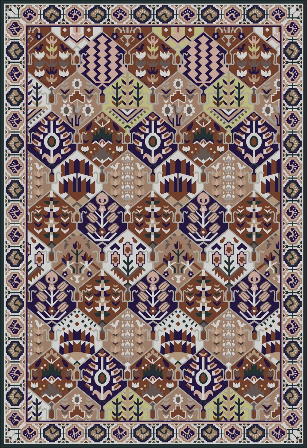 Purple Brown Geometric Patchwork Persian Area Rug for Rooms Purple Brown Geometric Patchwork Rug full rug pattern