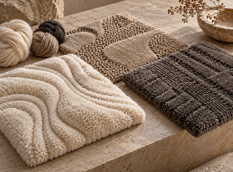 Home Carpet fibre, colour and texture selection